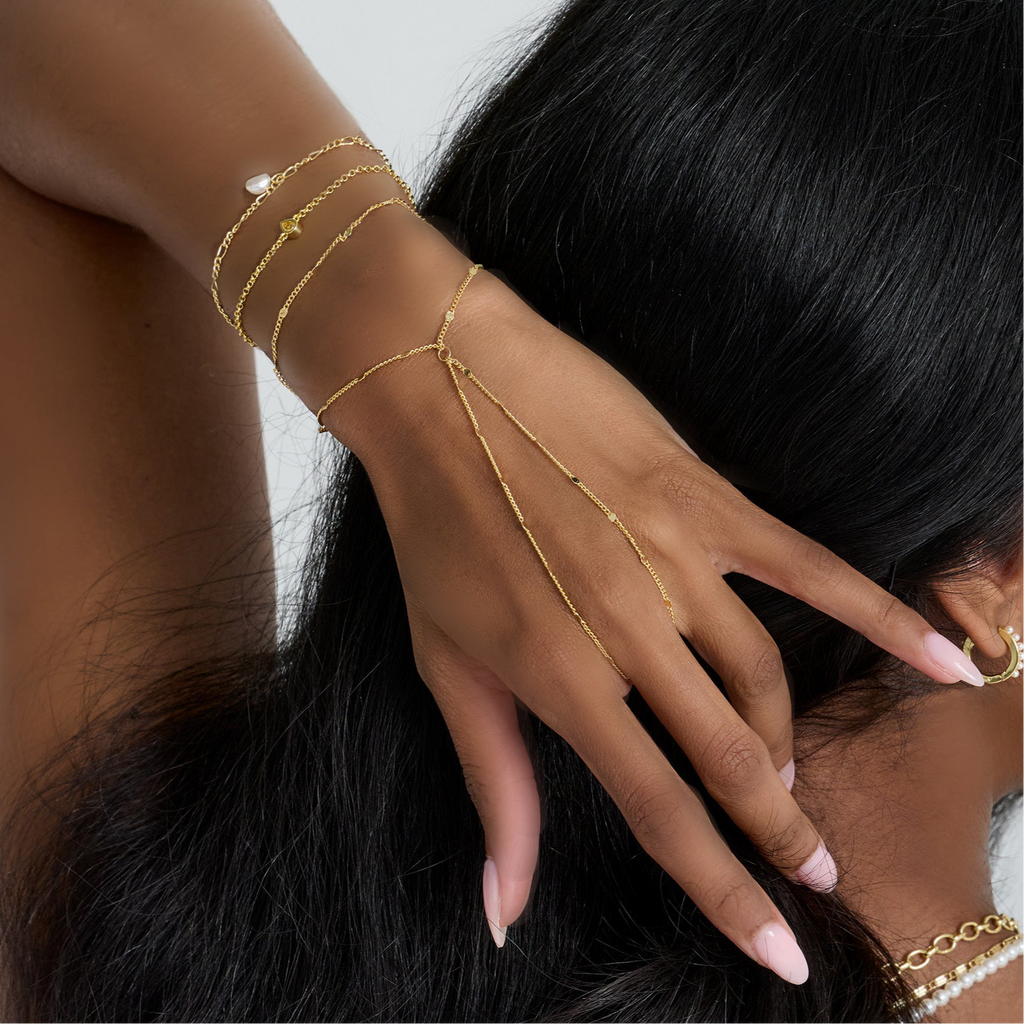 Dainty Energy Bundle: 3 Piece Bracelet and Hand Chain Bundle